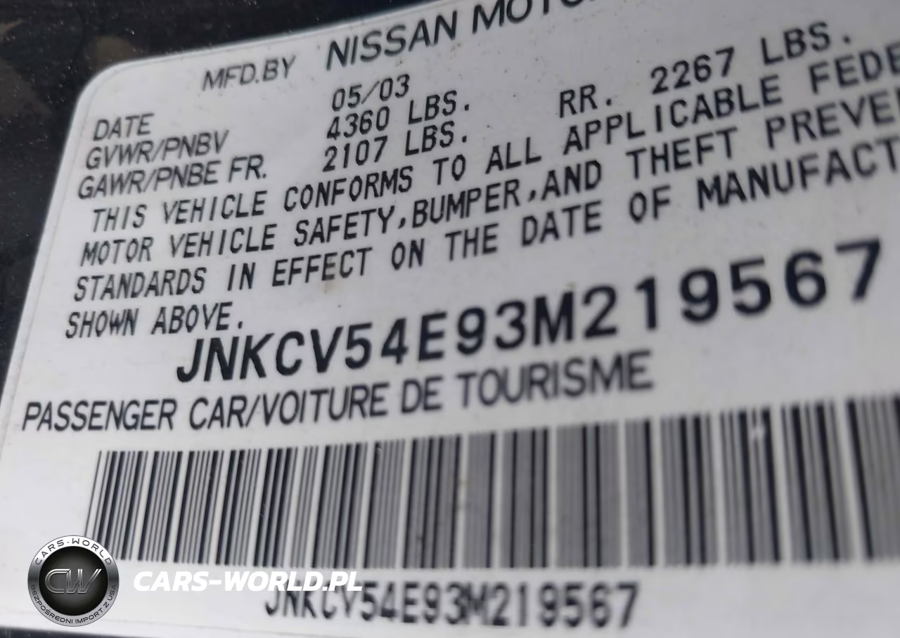 2003 Infiniti G35 Base W-6 Speed Manual VIN:JNKCV54E93M219567 - 9