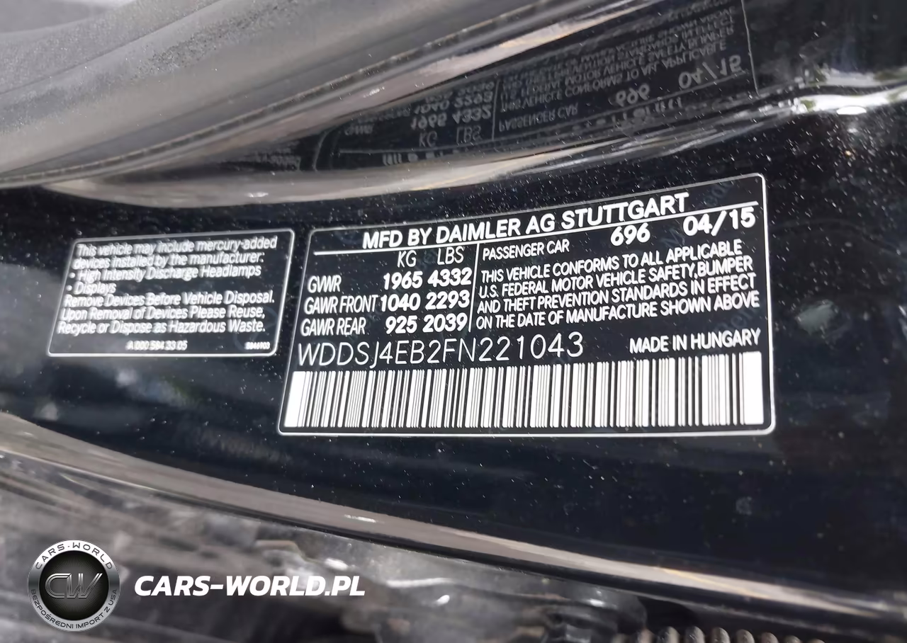 2015 Mercedes-Benz Cla 250 VIN:WDDSJ4EB2FN221043 - 9