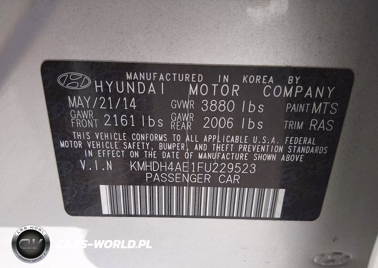 2015 Hyundai Elantra Se VIN:KMHDH4AE1FU229523 - 9