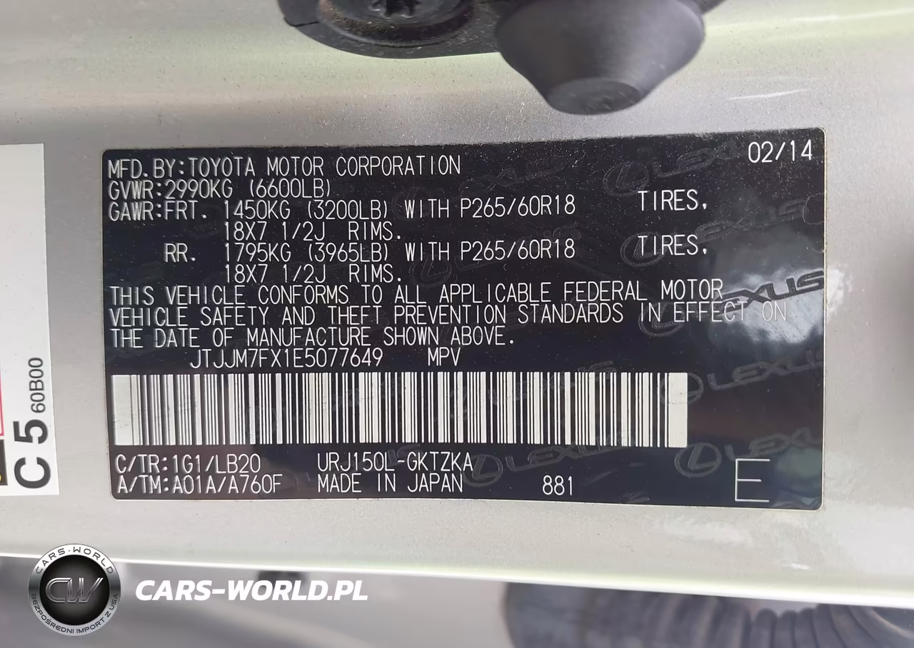 2014 Lexus Gx 460 Luxury VIN:JTJJM7FX1E5077649 - 9