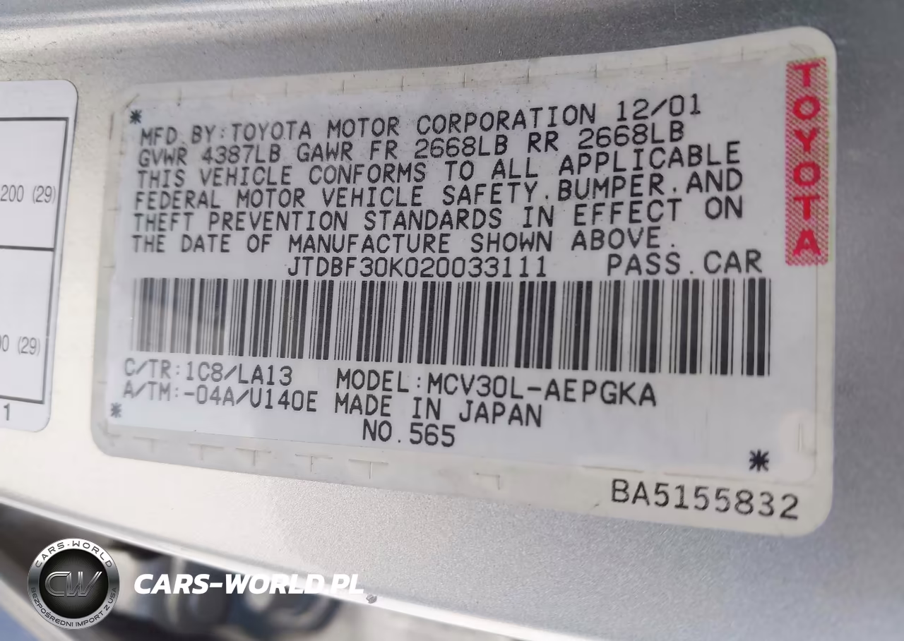 2002 Toyota Camry Xle VIN:JTDBF30K020033111 - 9