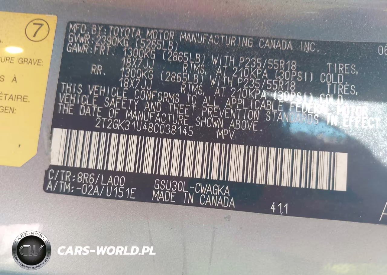 2008 Lexus Rx 350 VIN:2T2GK31U48C038145 - 9