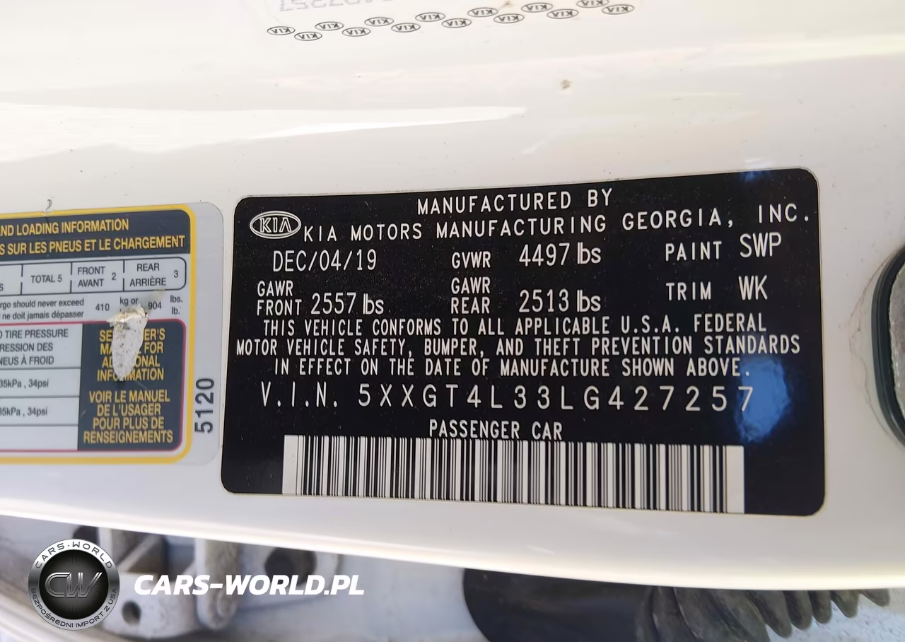 2020 Kia Optima Lx VIN:5XXGT4L33LG427257 - 9