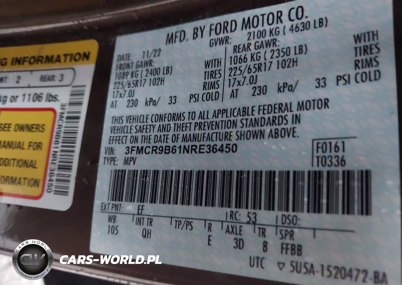 2022 Ford Bronco Sport Big Bend VIN:3FMCR9B61NRE36450 - 9