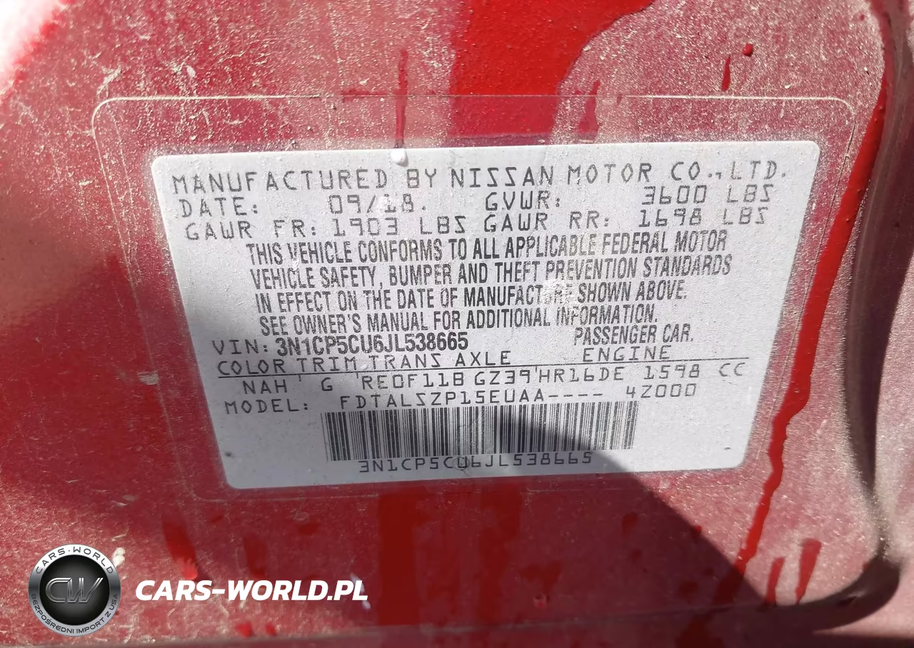2018 Nissan Kicks Sv VIN:3N1CP5CU6JL538665 - 9