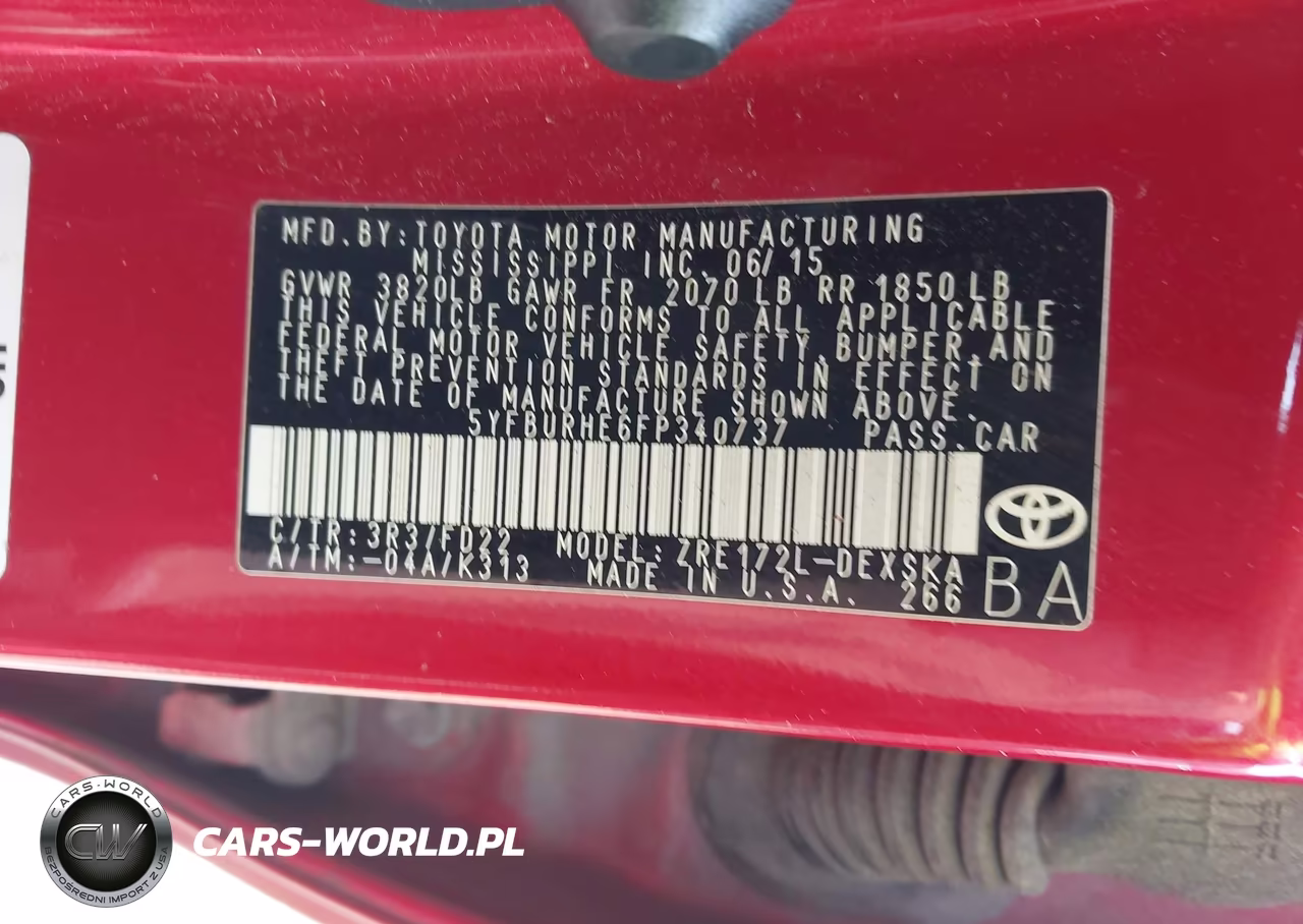 2015 Toyota Corolla S Plus VIN:5YFBURHE6FP340737 - 9