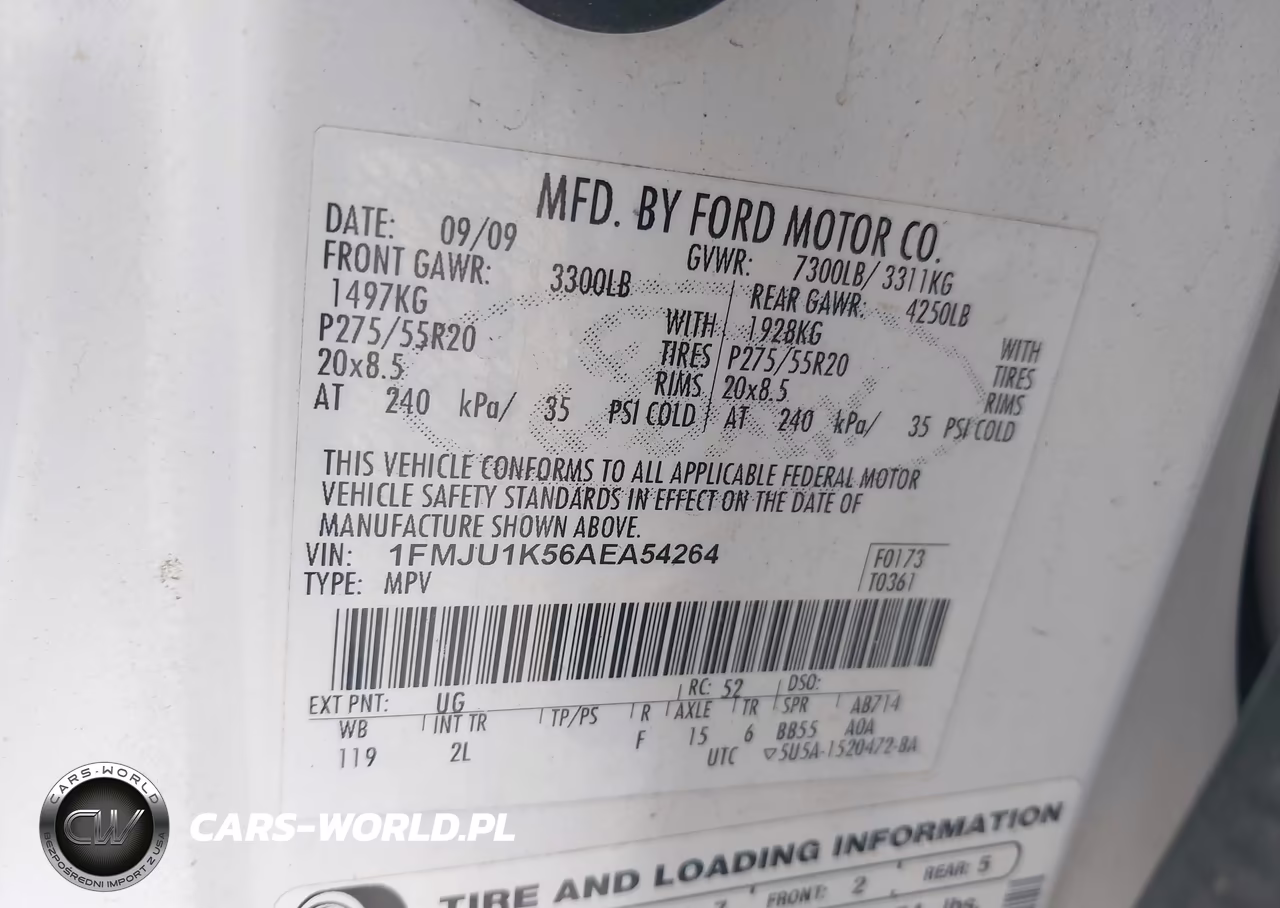 2010 Ford Expedition Limited VIN:1FMJU1K56AEA54264 - 9