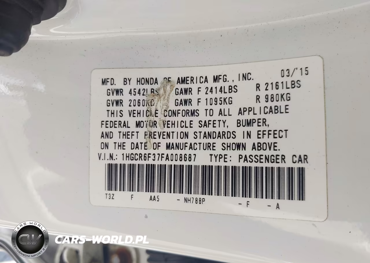 2015 Honda Accord Hybrid VIN:1HGCR6F37FA008687 - 9