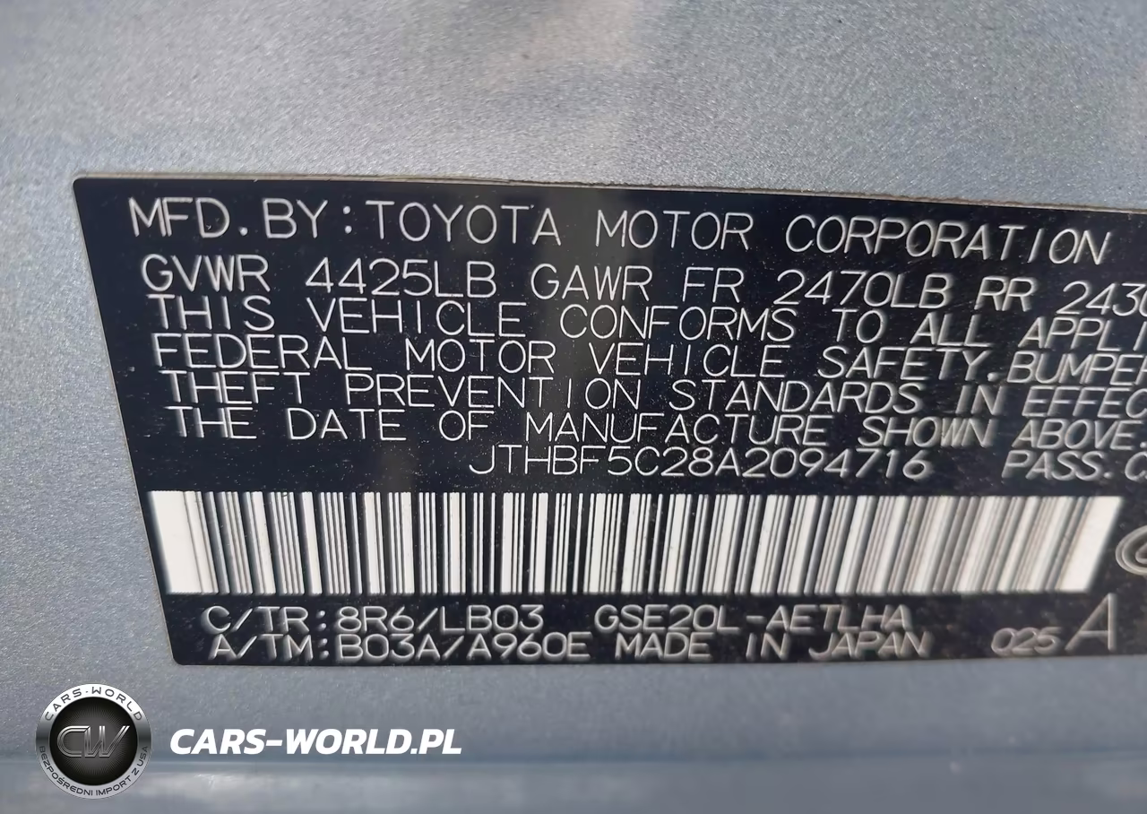 2010 Lexus Is 250 VIN:JTHBF5C28A2094716 - 9