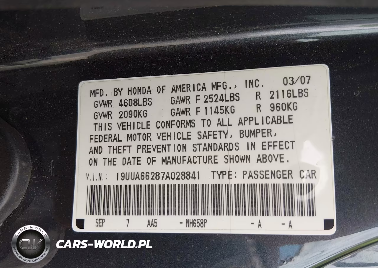 2007 Acura Tl 3.2 VIN:19UUA66287A028841 - 9
