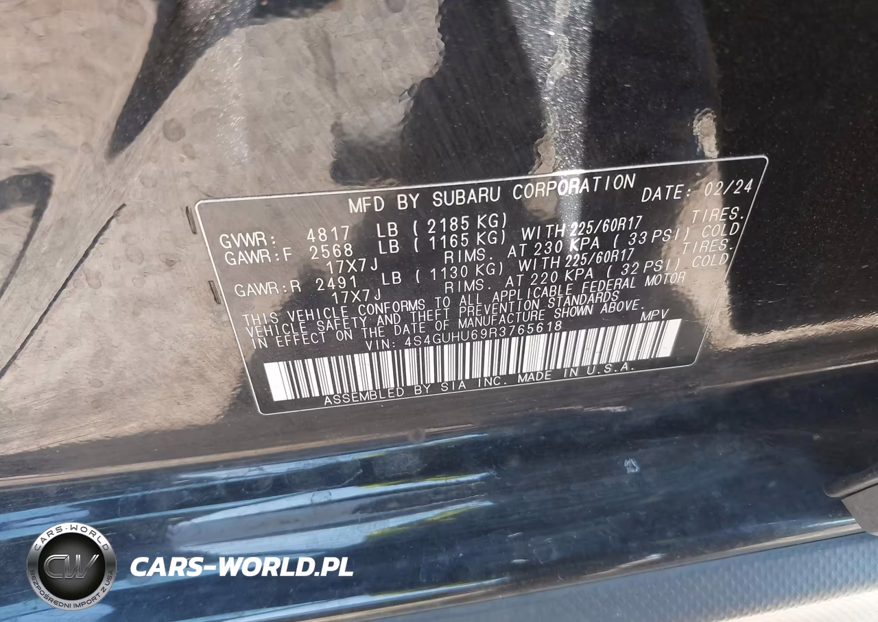 2024 Subaru Crosstrek Wilderness VIN:4S4GUHU69R3765618 - 9