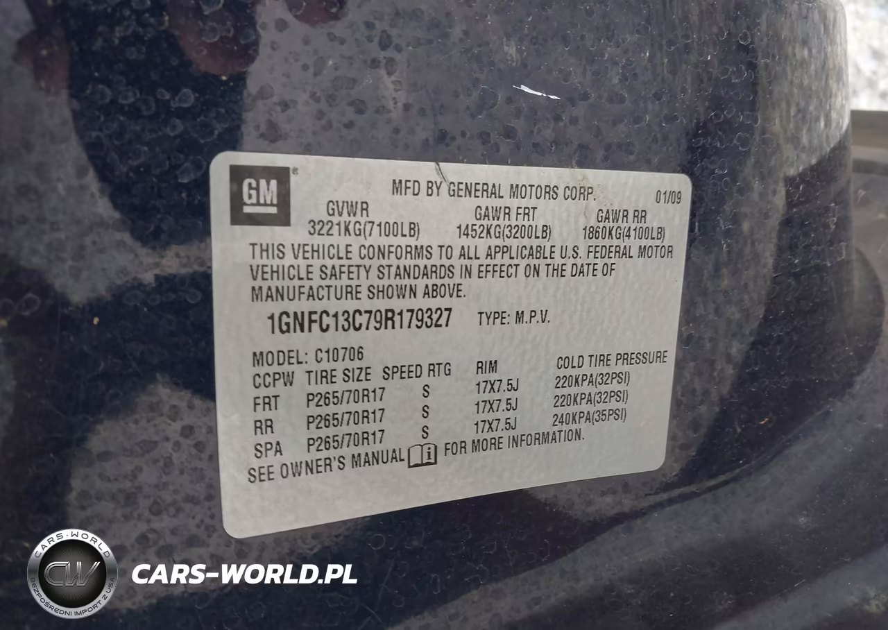 2009 Chevrolet Tahoe Ls VIN:1GNFC13C79R179327 - 9
