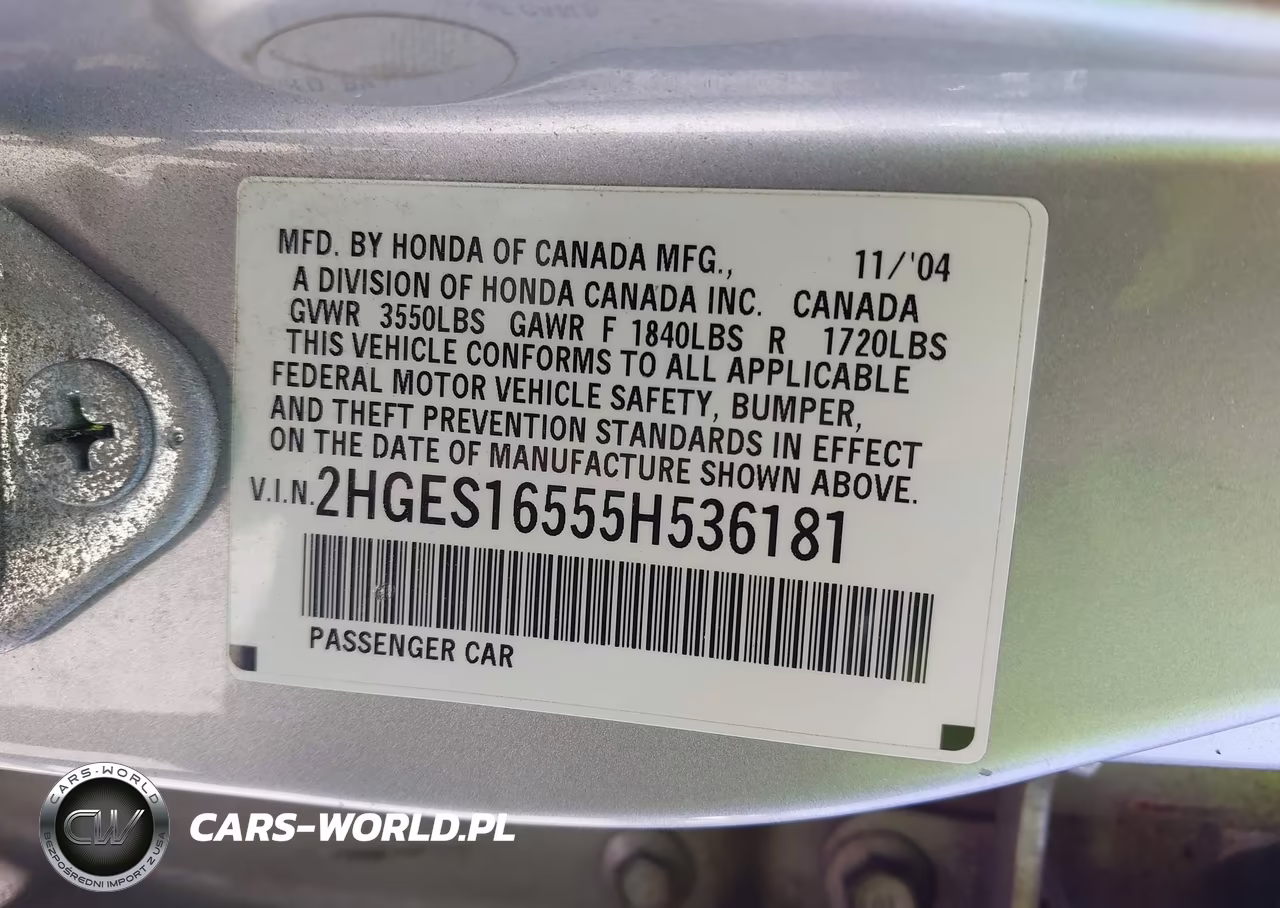 2005 Honda Civic Lx VIN:2HGES16555H536181 - 9