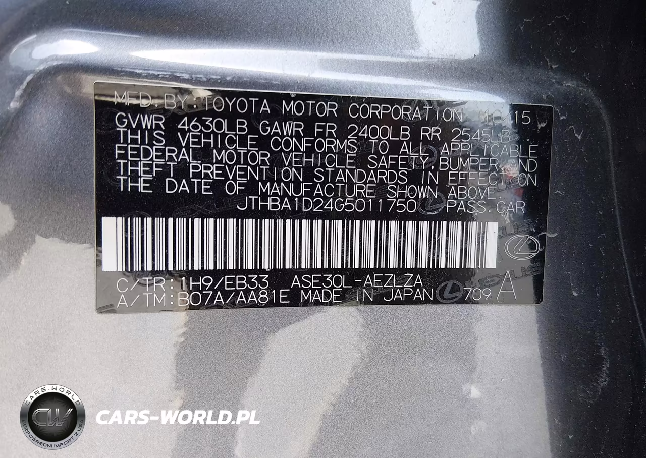2016 Lexus Is 200T VIN:JTHBA1D24G5011750 - 9
