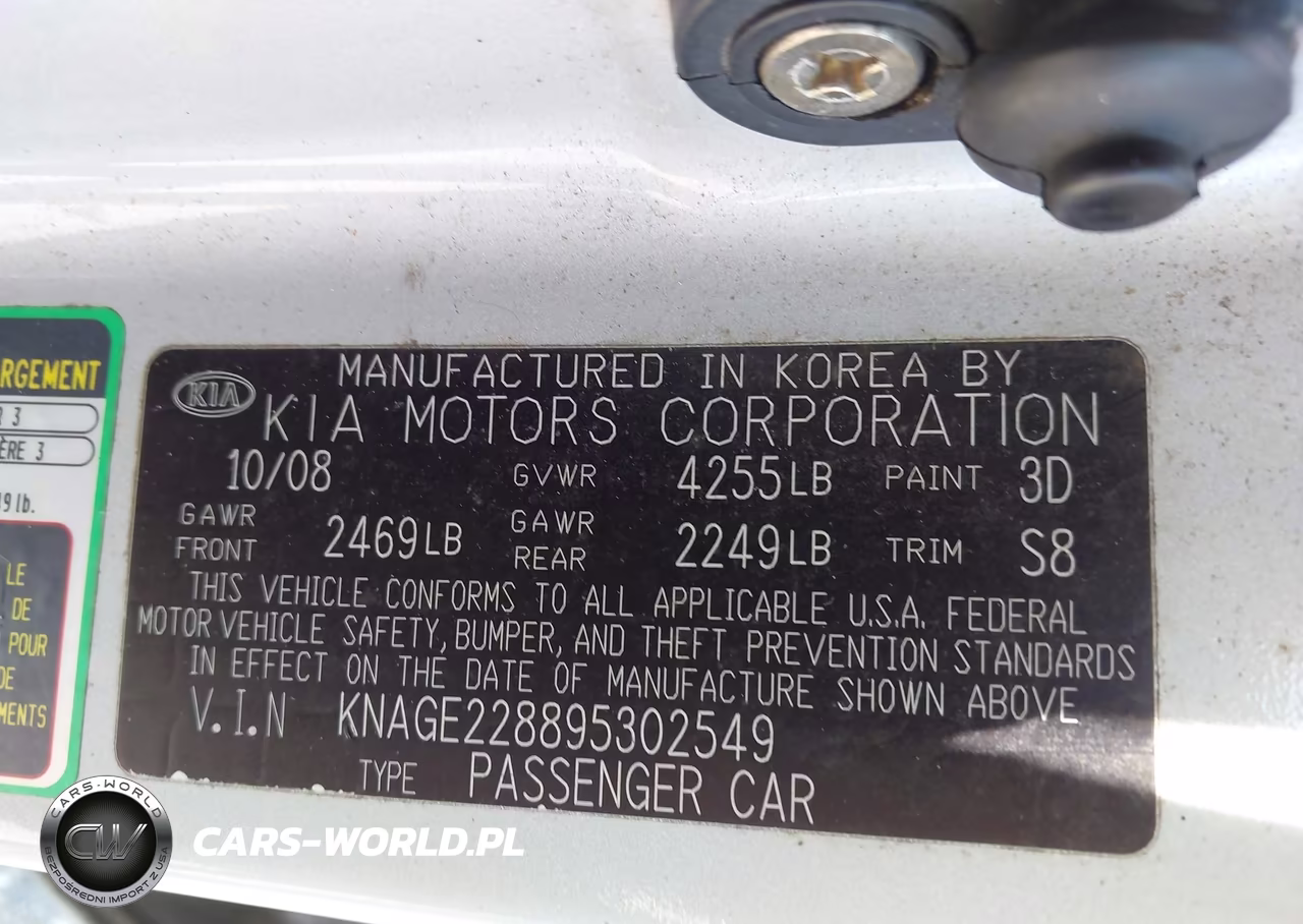 2009 Kia Optima Lx VIN:KNAGE228895302549 - 9