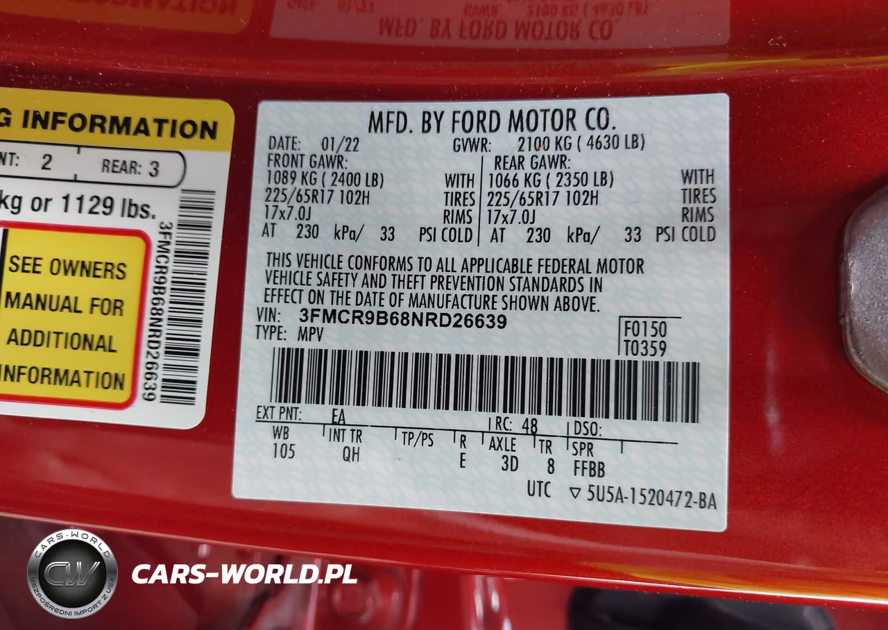 2022 Ford Bronco Sport Big Bend VIN:3FMCR9B68NRD26639 - 9