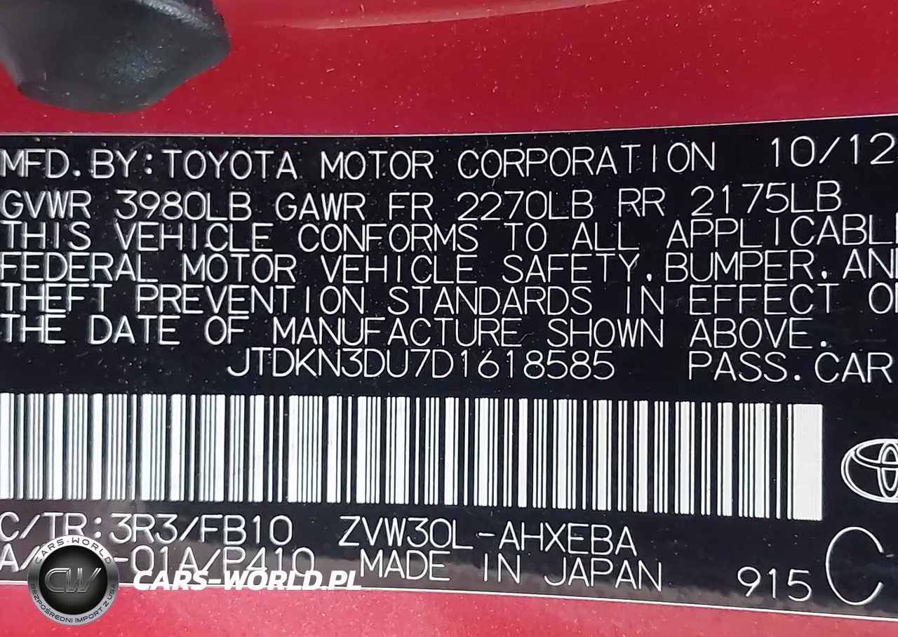 2013 Toyota Prius Two VIN:JTDKN3DU7D1618585 - 9