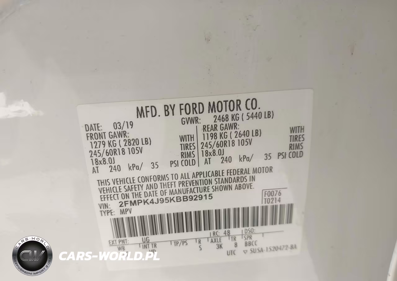 2019 Ford Edge Sel VIN:2FMPK4J95KBB92915 - 9