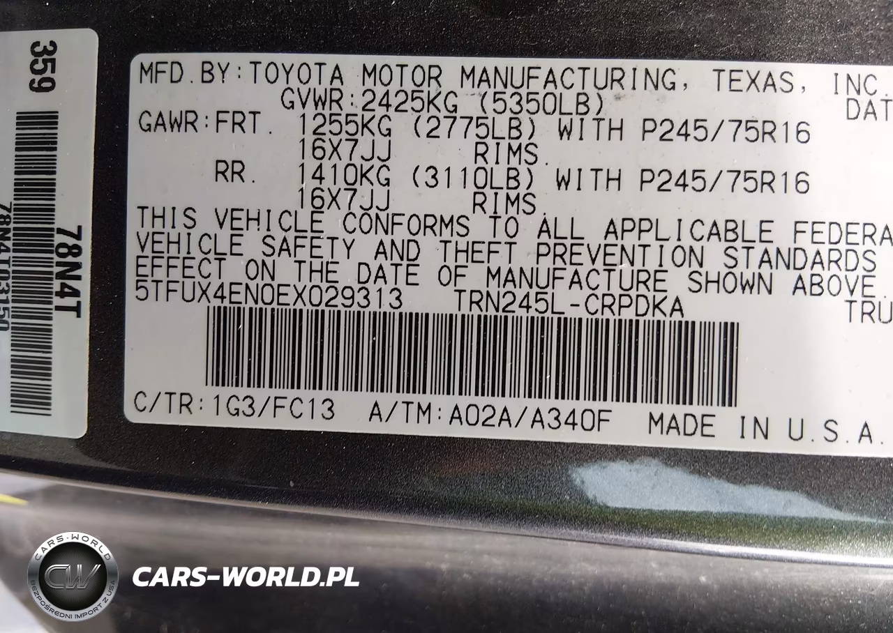 2014 Toyota Tacoma VIN:5TFUX4EN0EX029313 - 9