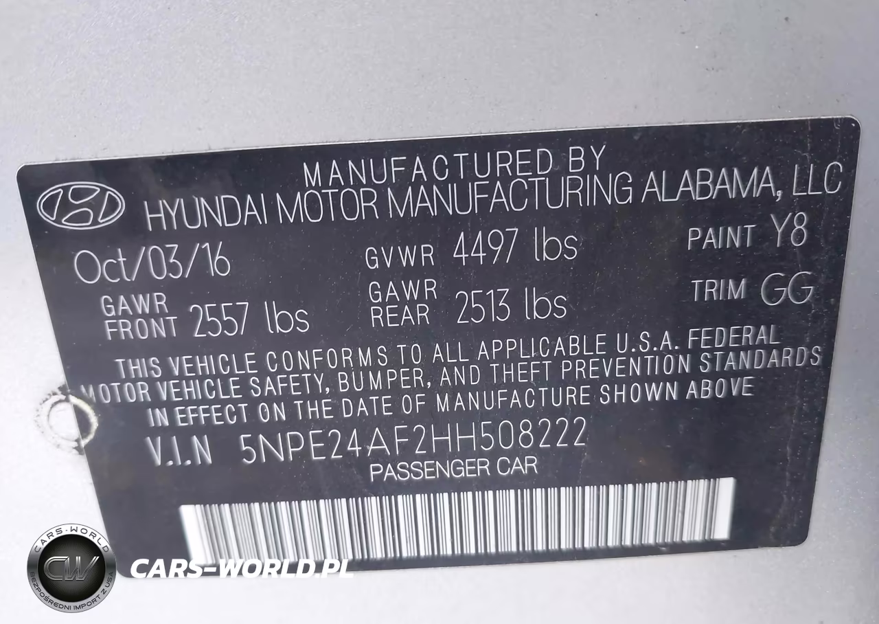 2017 Hyundai Sonata VIN:5NPE24AF2HH508222 - 9