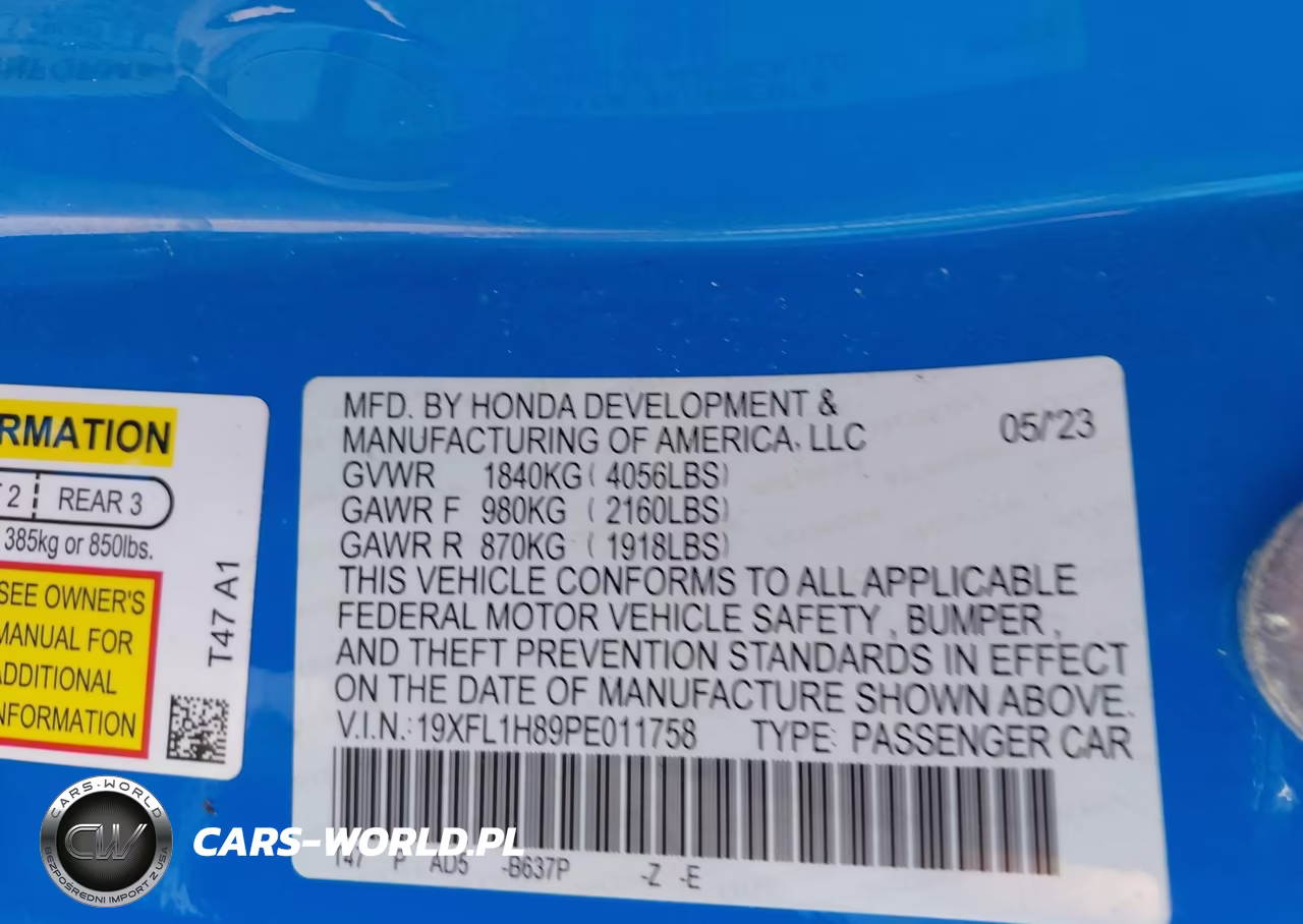 2023 Honda Civic Sport Touring VIN:19XFL1H89PE011758 - 9