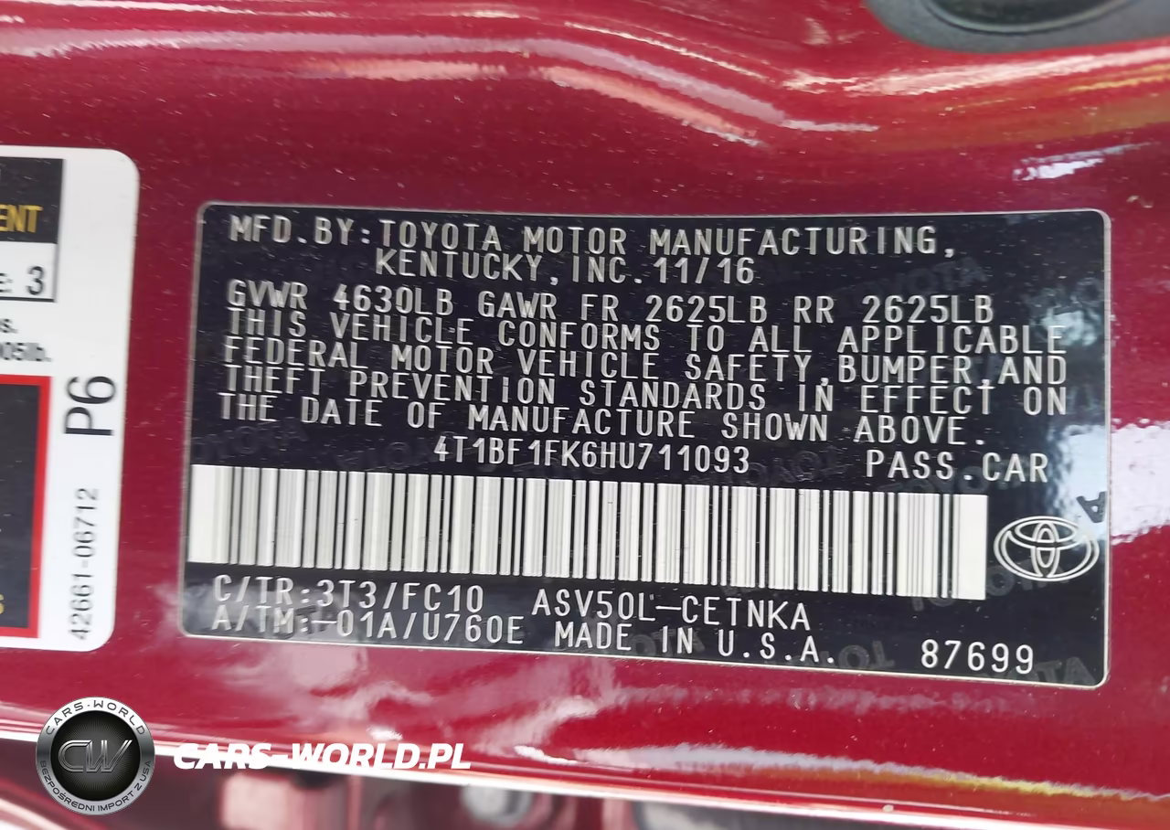 2017 Toyota Camry Le VIN:4T1BF1FK6HU711093 - 9