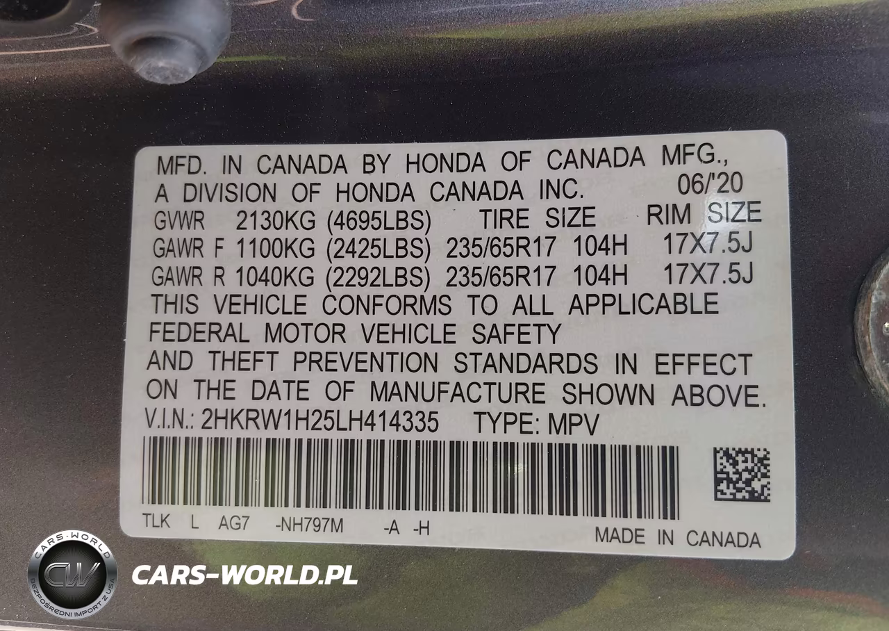 2020 Honda Cr-V 2Wd Lx VIN:2HKRW1H25LH414335 - 9