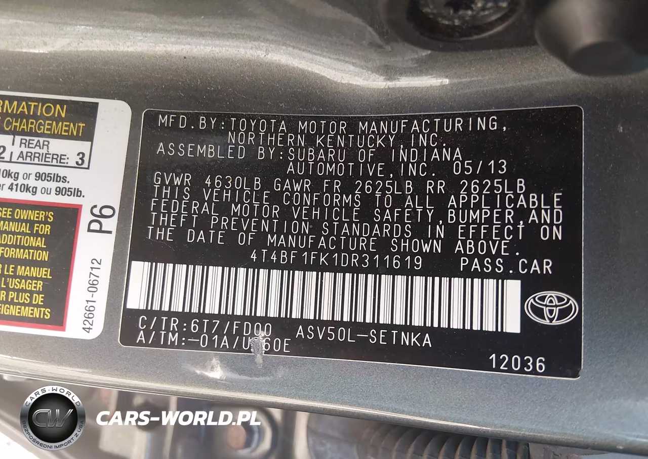 2013 Toyota Camry Le VIN:4T4BF1FK1DR311619 - 9