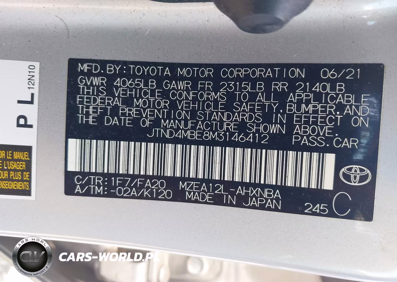 2021 Toyota Corolla Se VIN:JTND4MBE8M3146412 - 9