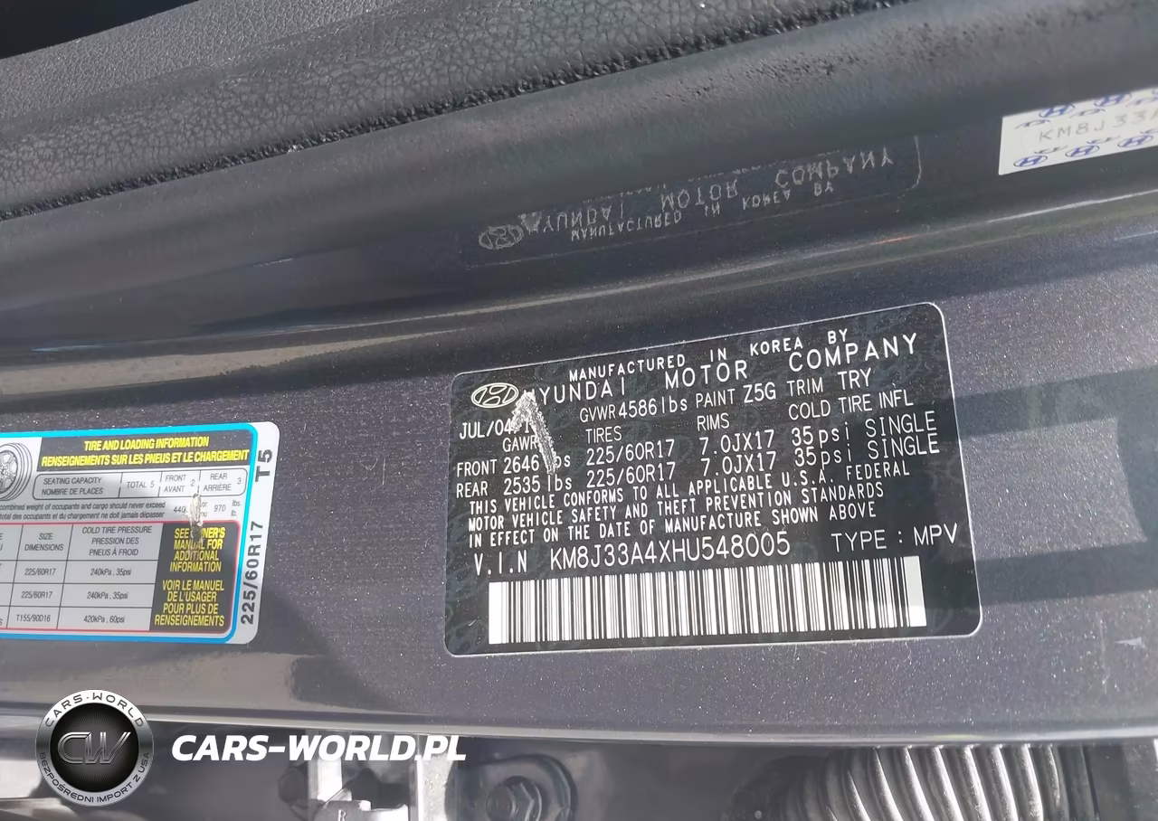 2017 Hyundai Tucson Se Plus VIN:KM8J33A4XHU548005 - 9