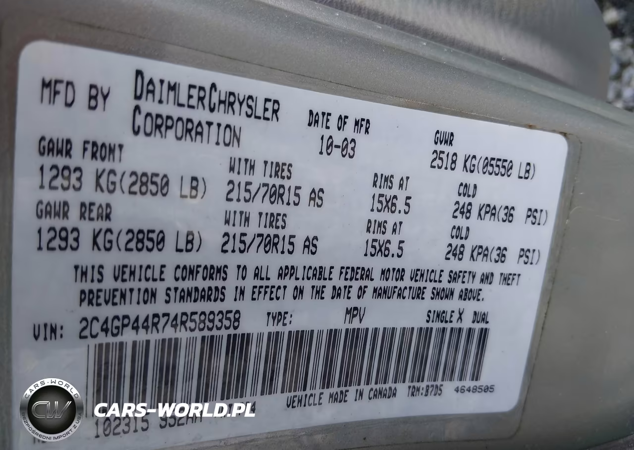 2004 Chrysler Town And Country VIN:2C4GP44R74R589358 - 9