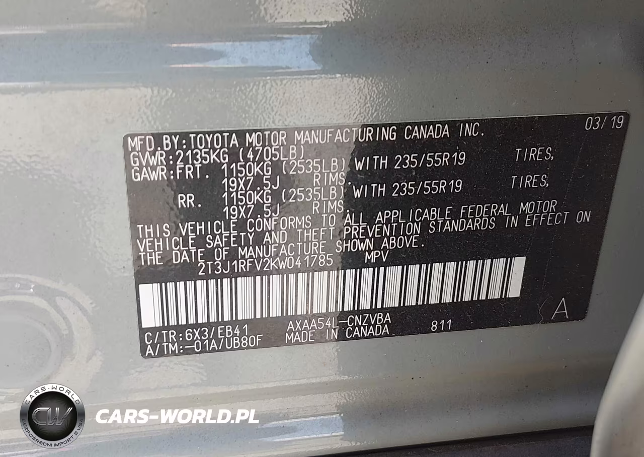 2019 Toyota Rav4 Adventure VIN:2T3J1RFV2KW041785 - 9