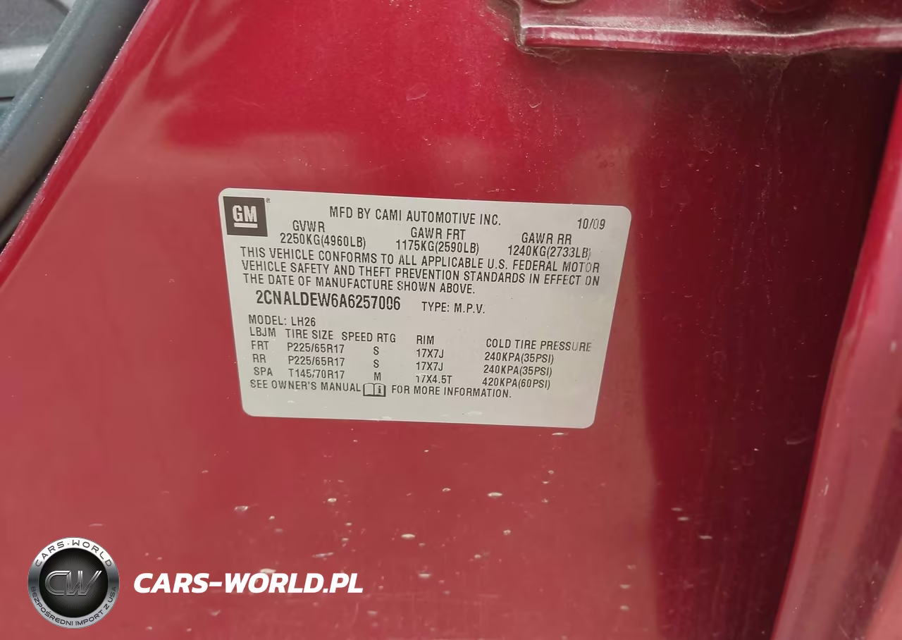 2010 Chevrolet Equinox Lt VIN:2CNALDEW6A6257006 - 9