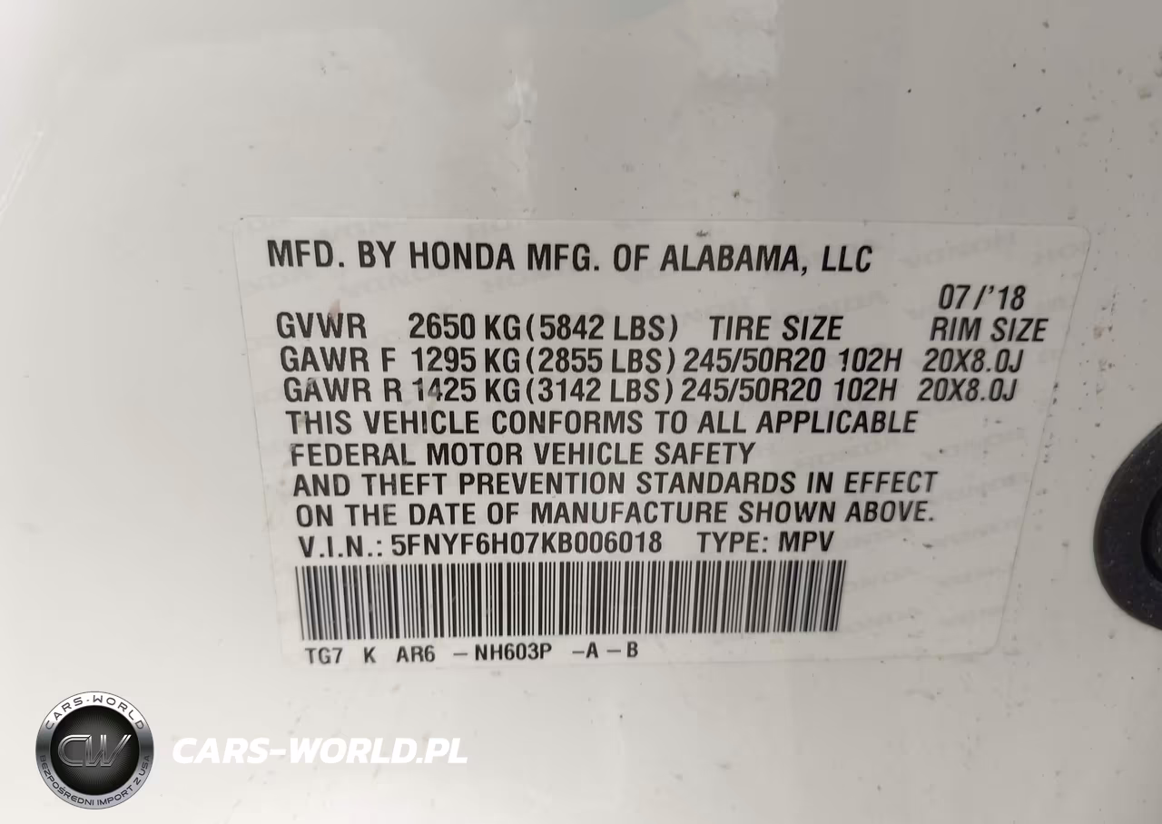 2019 Honda Pilot Elite VIN:5FNYF6H07KB006018 - 9
