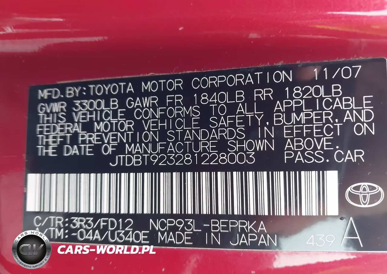 2008 Toyota Yaris VIN:JTDBT923281228003 - 9