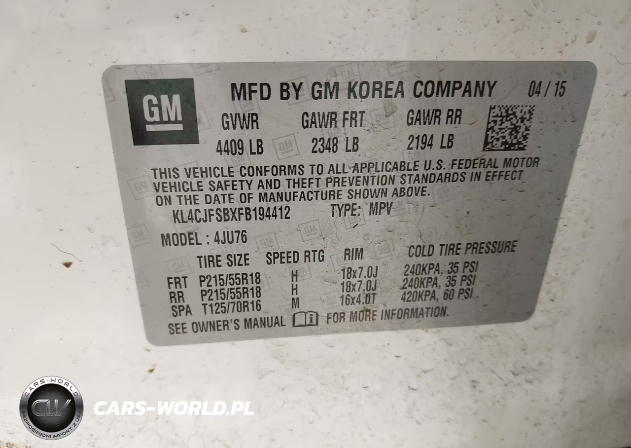 2015 Buick Encore Convenience VIN:KL4CJFSBXFB194412 - 9
