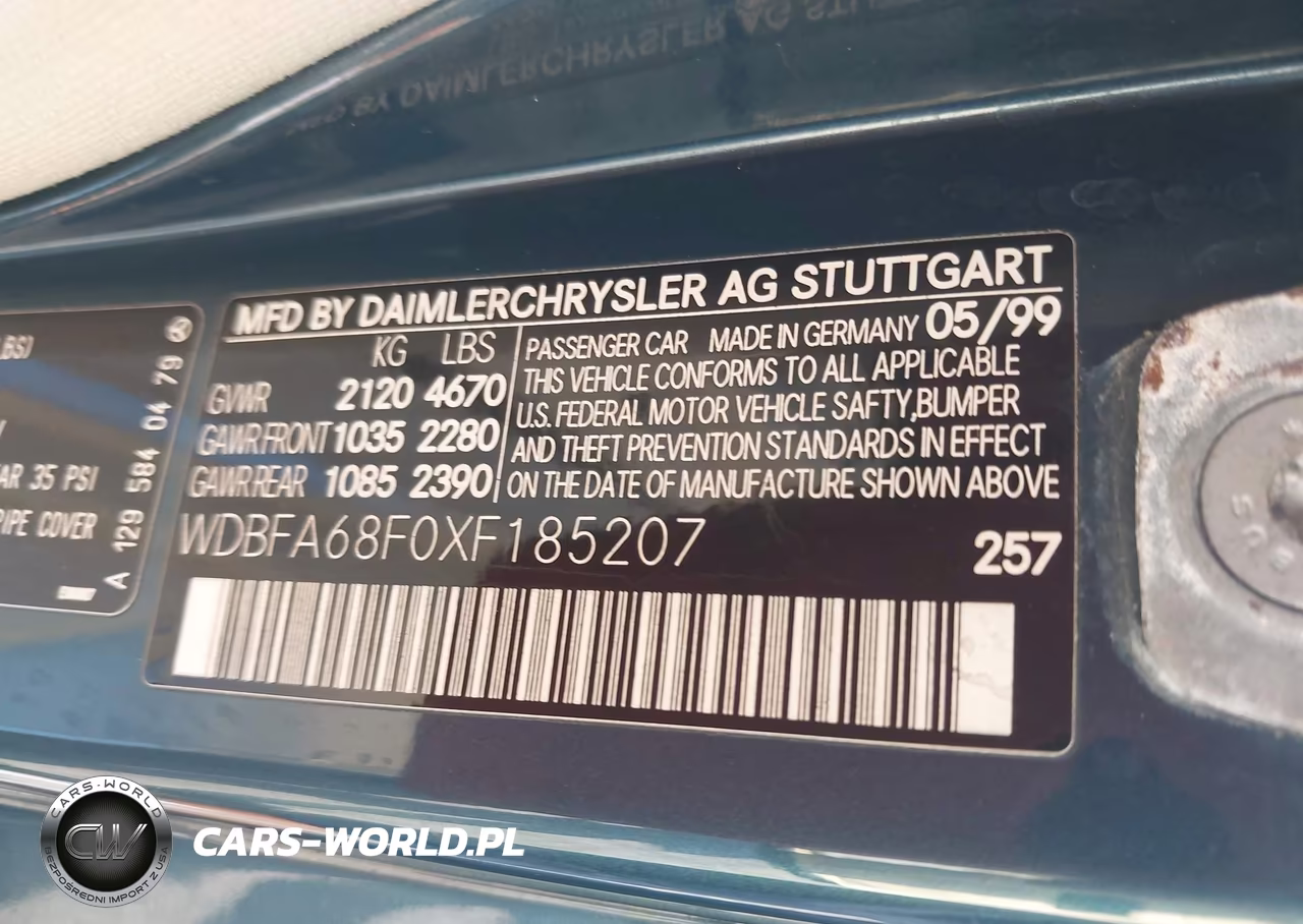 1999 Mercedes-Benz Sl 500 VIN:WDBFA68F0XF185207 - 9
