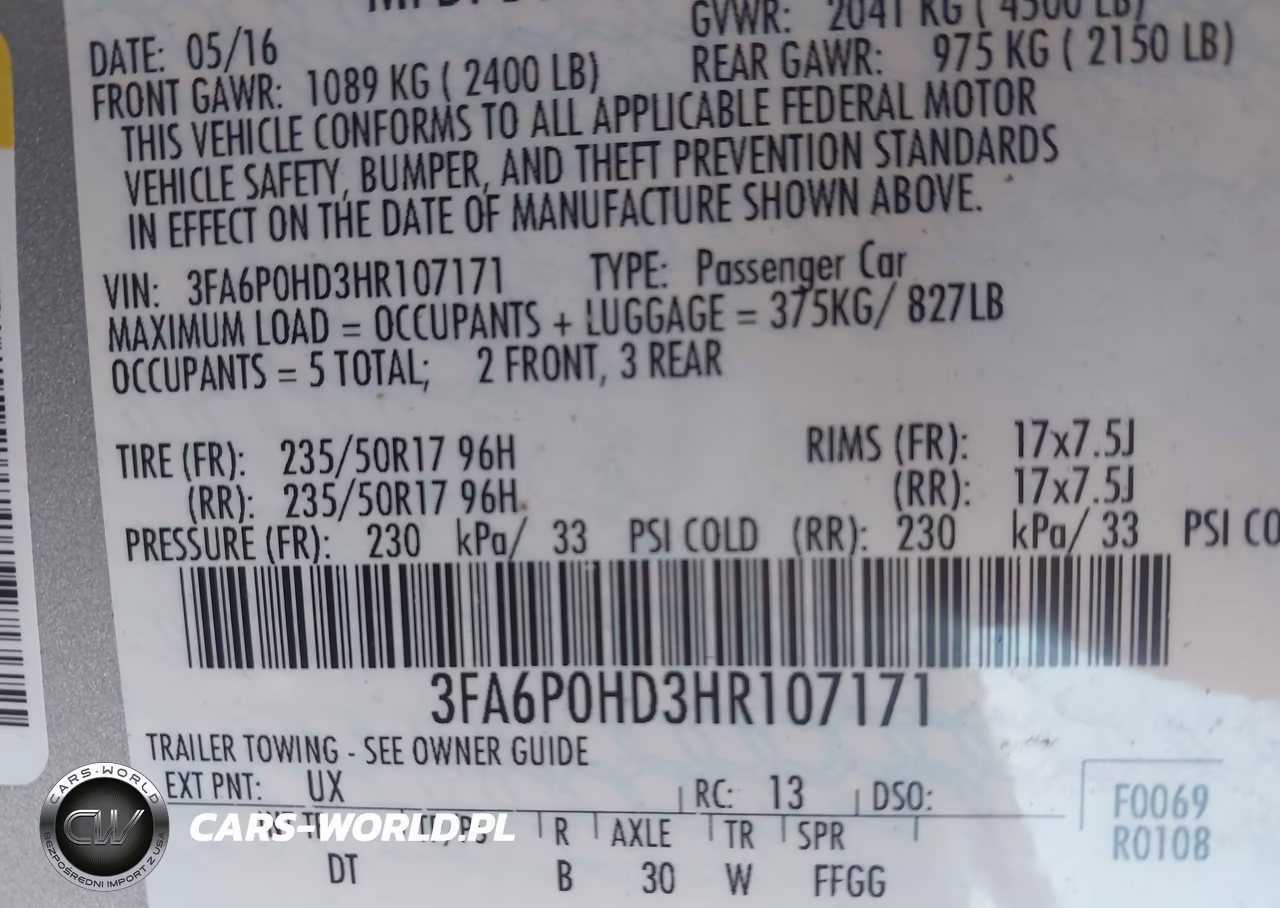 2017 Ford Fusion Se VIN:3FA6P0HD3HR107171 - 9