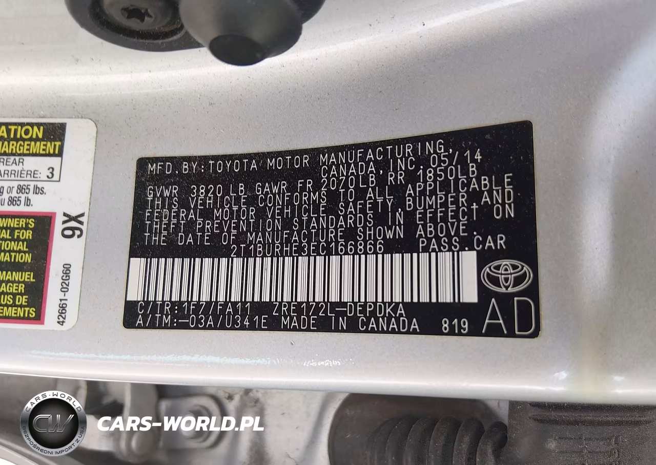 2014 Toyota Corolla L VIN:2T1BURHE3EC166866 - 9
