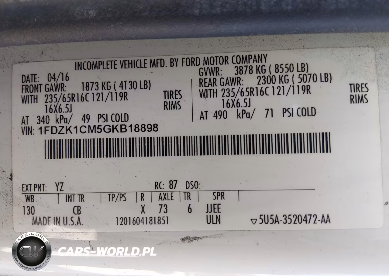 2016 Ford Transit-150 Xl-Xlt VIN:1FDZK1CM5GKB18898 - 9