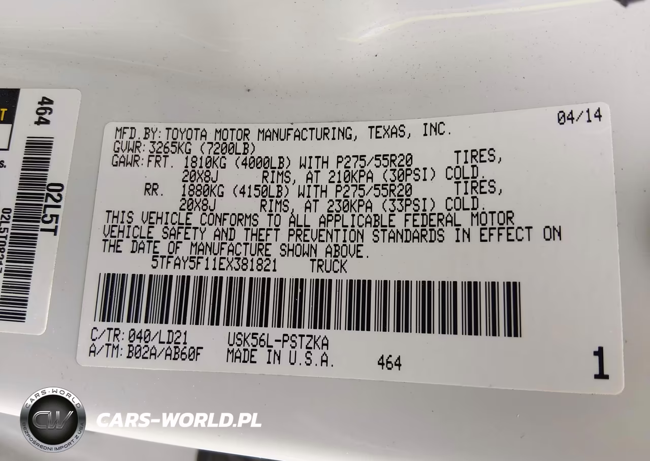 2014 Toyota Tundra 1794 5.7L V8 VIN:5TFAY5F11EX381821 - 9