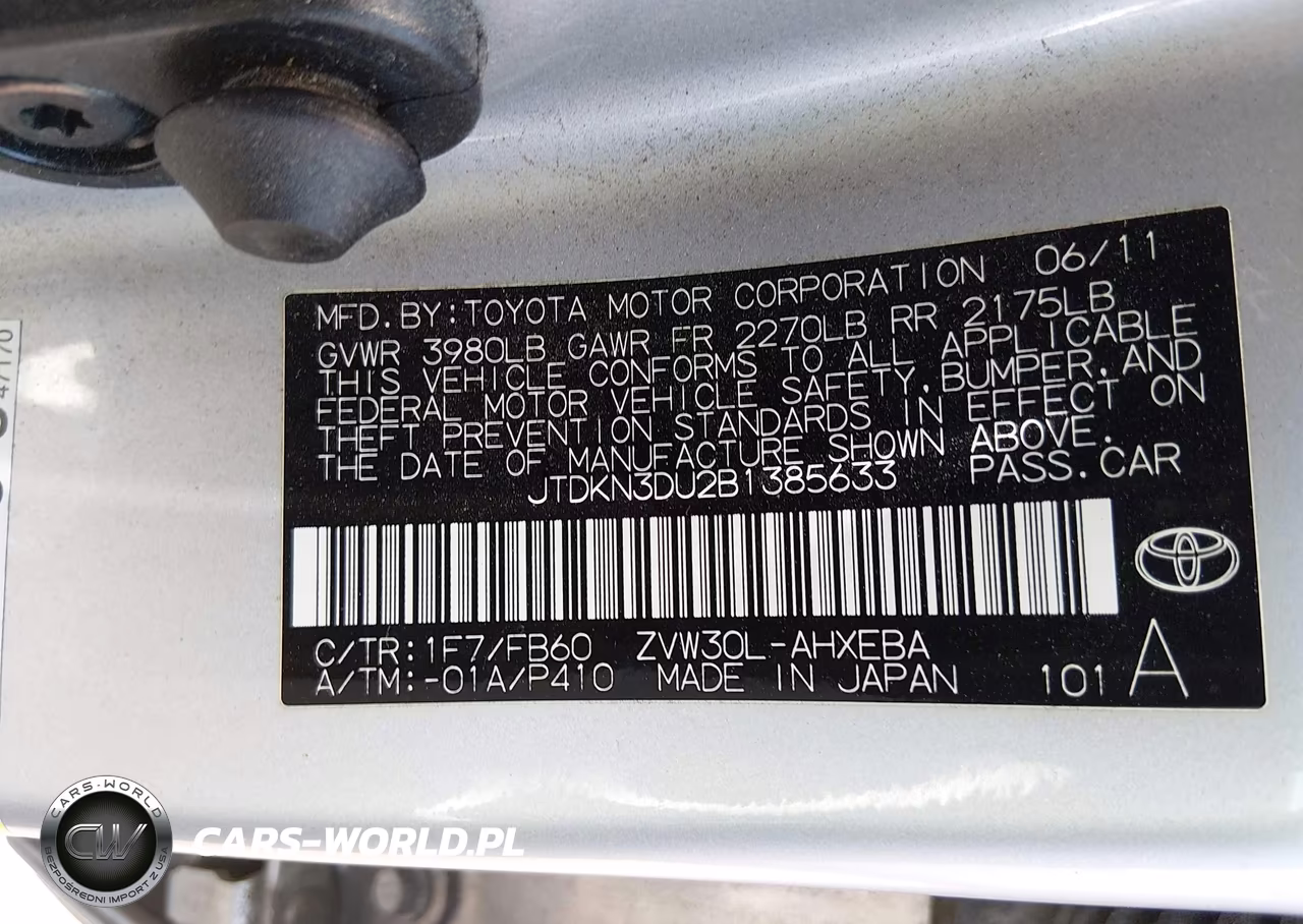 2011 Toyota Prius Two VIN:JTDKN3DU2B1385633 - 9