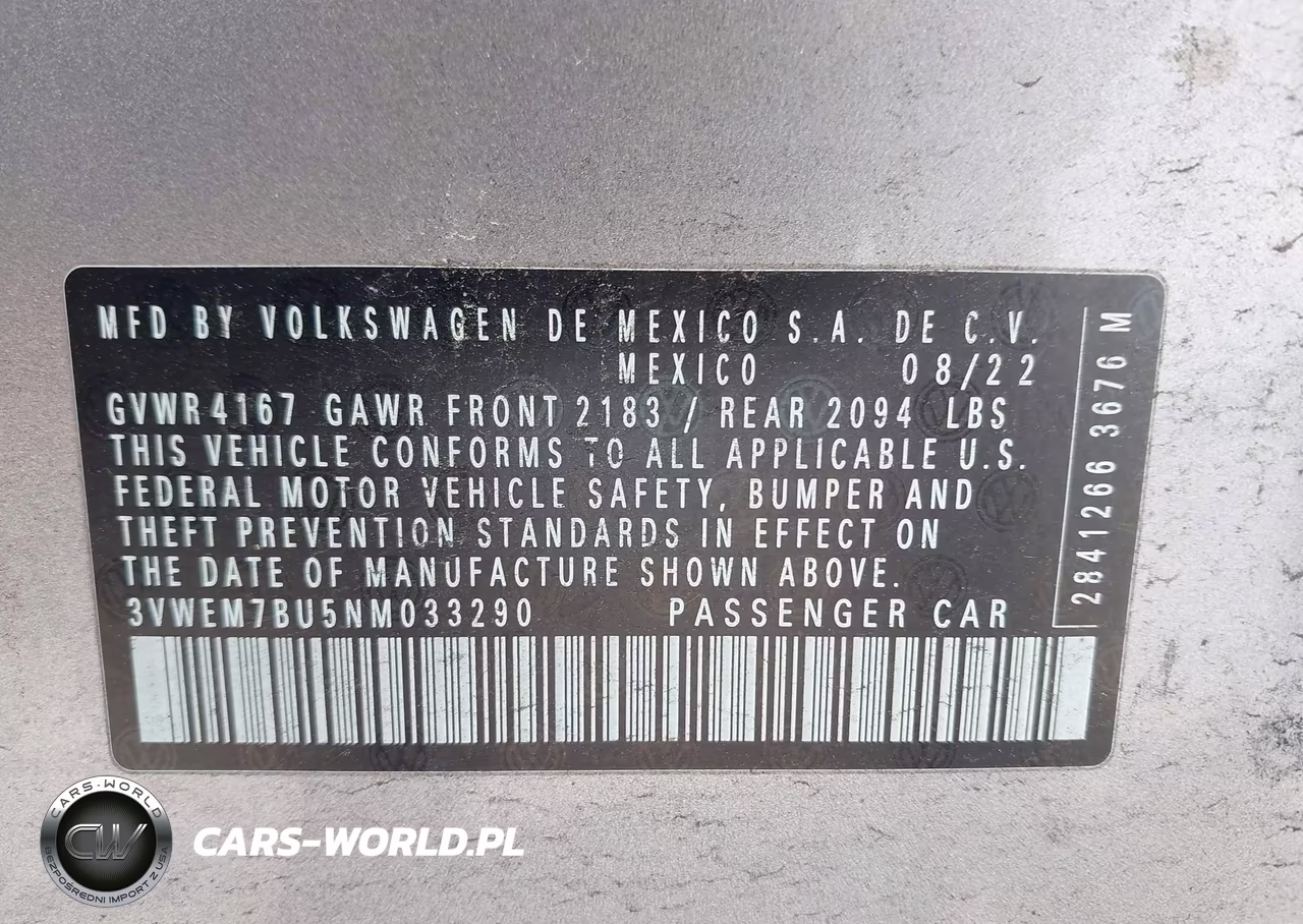 2022 Volkswagen Jetta 1.5T Se VIN:3VWEM7BU5NM033290 - 9