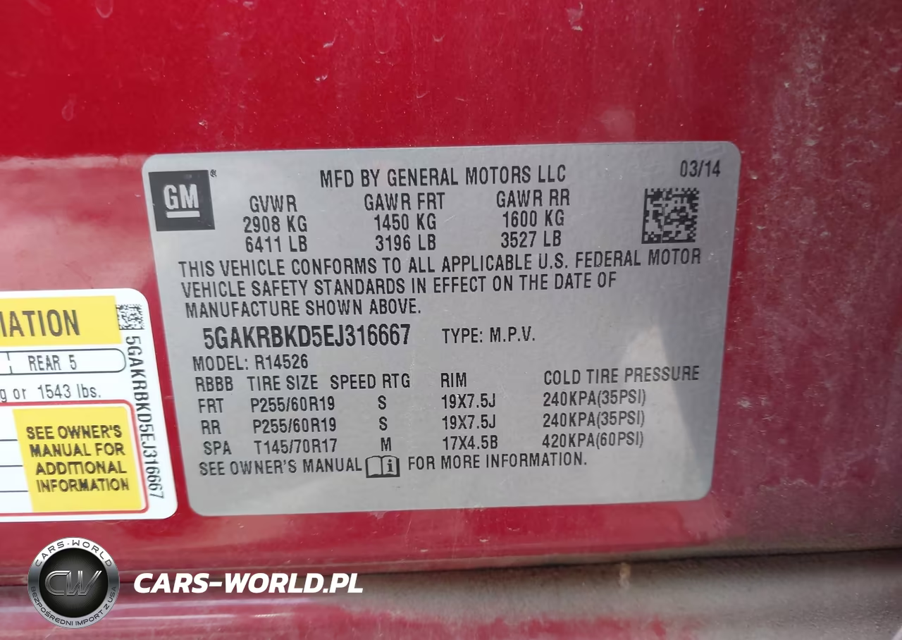2014 Buick Enclave Leather VIN:5GAKRBKD5EJ316667 - 9