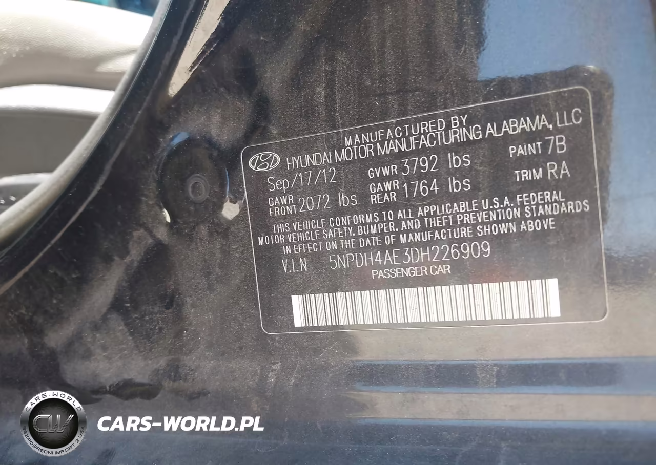 2013 Hyundai Elantra Limited VIN:5NPDH4AE3DH226909 - 9