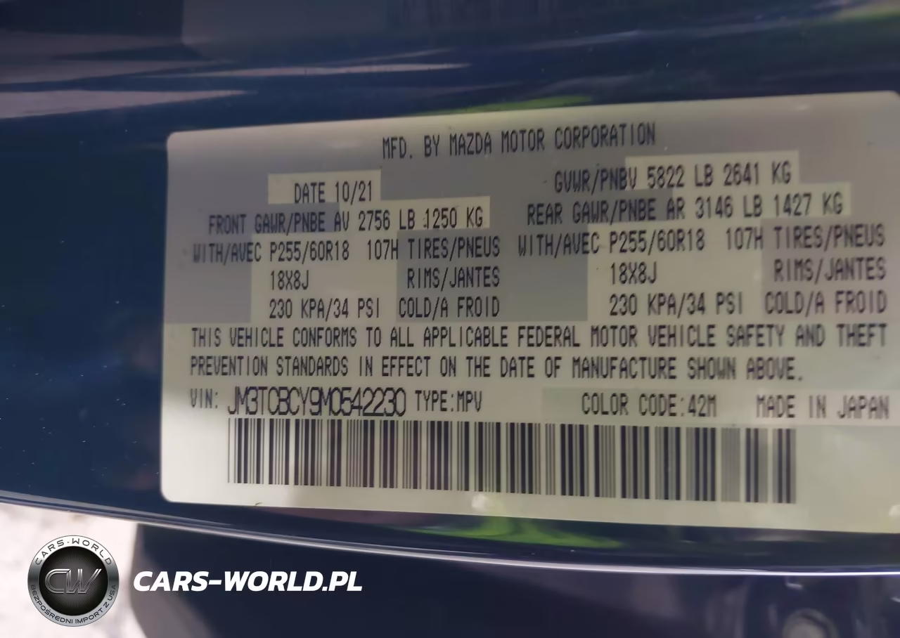 2021 Mazda Cx-9 Touring VIN:JM3TCBCY9M0542230 - 9