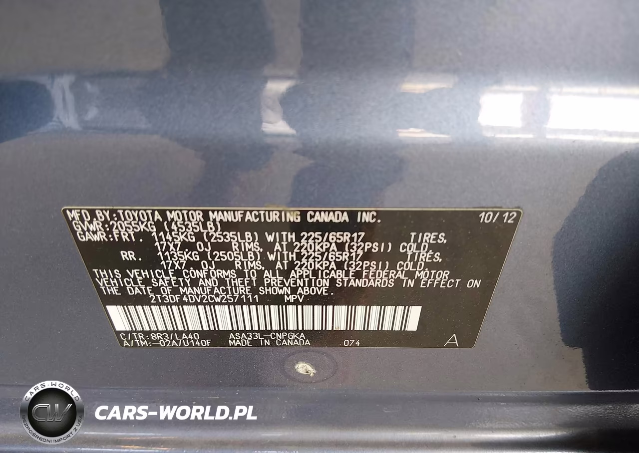 2012 Toyota Rav4 Limited VIN:2T3DF4DV2CW257111 - 9