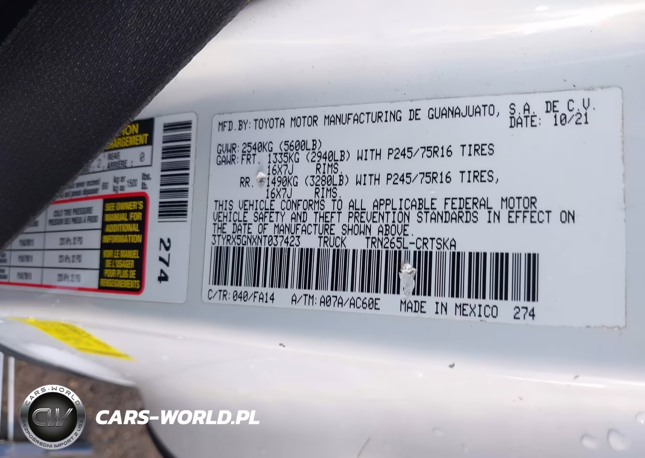 2022 Toyota Tacoma Sr VIN:3TYRX5GNXNT037423 - 9