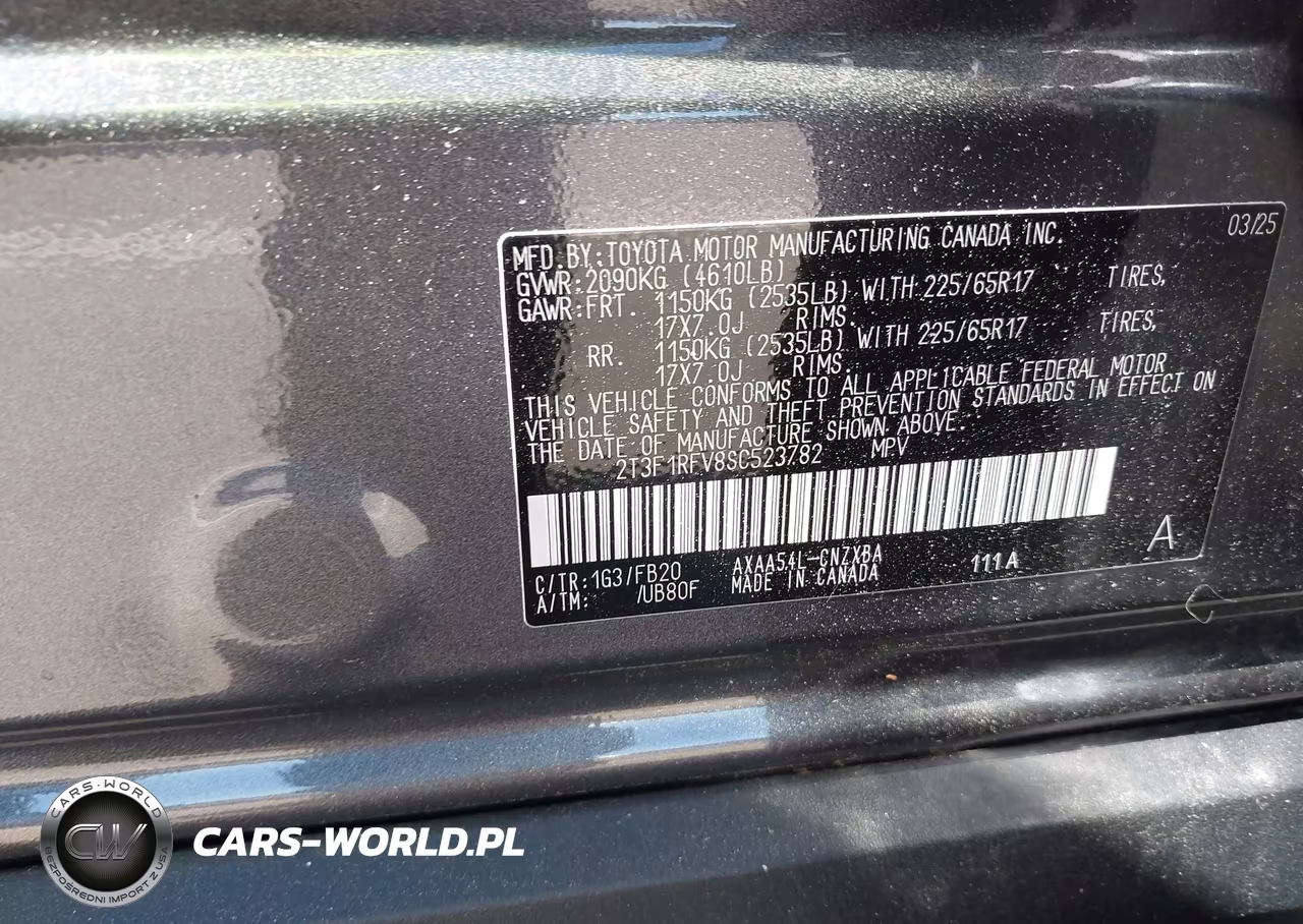 2025 Toyota Rav4 Le VIN:2T3F1RFV8SC523782 - 9