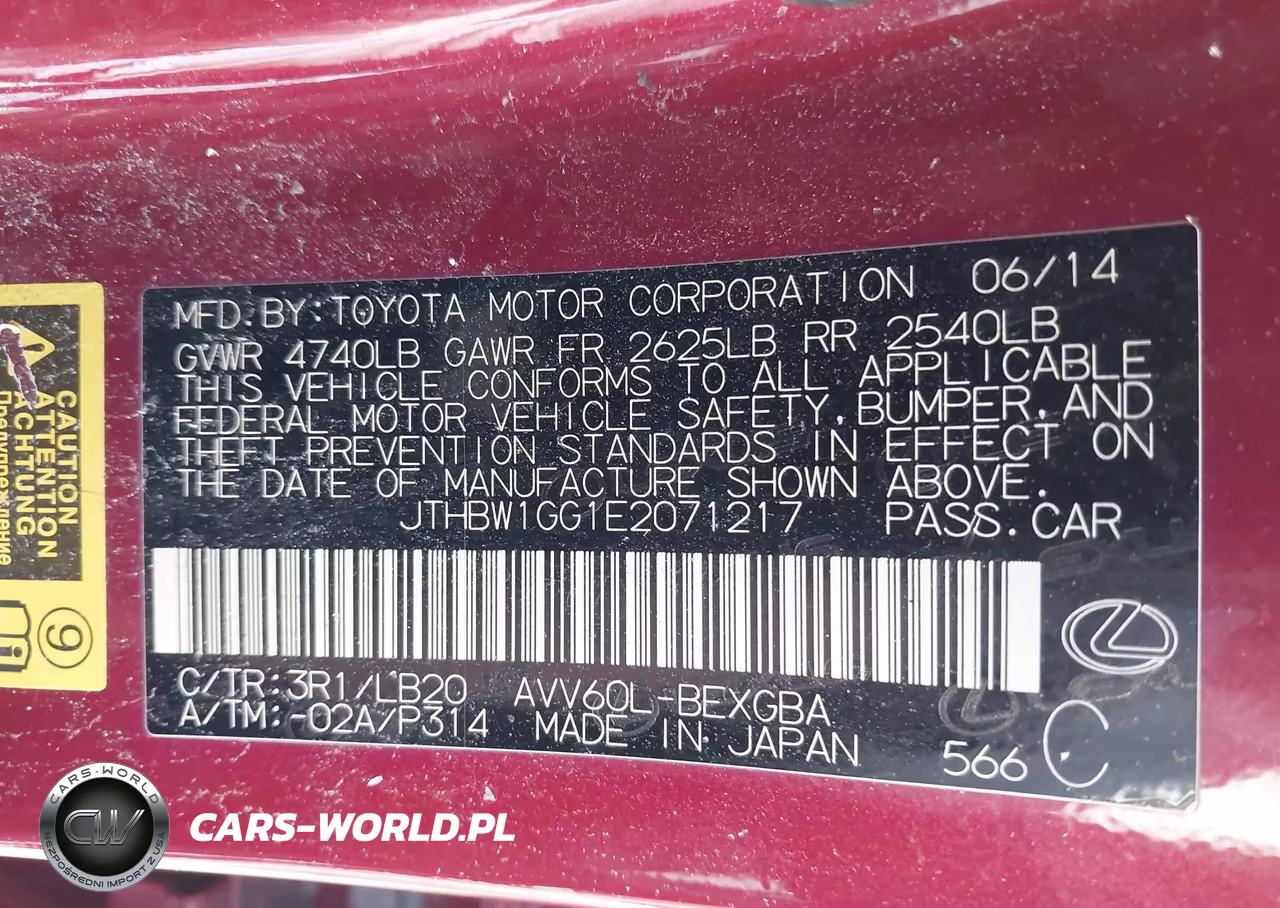 2014 Lexus Es 300H VIN:JTHBW1GG1E2071217 - 9